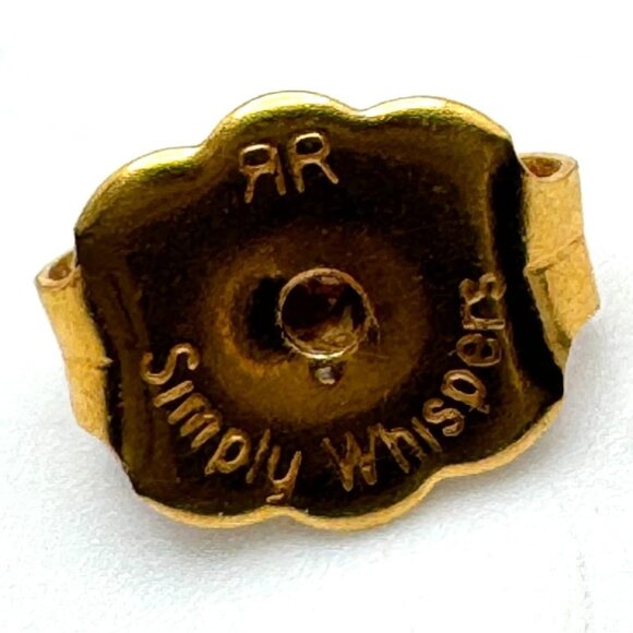 Monet Red Enamel Swirl Design Stud Pierced Earrings Gold-Tone Metal Vtg 1980s - Picture 6 of 6